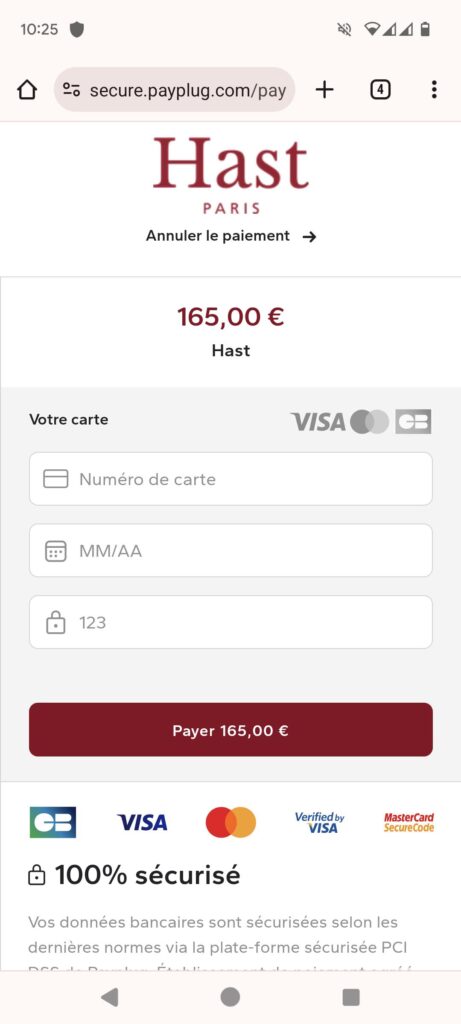 Interface de paiement efficace en ecommerce